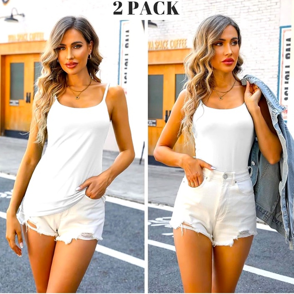 V for City White Cotton Camisoles Small